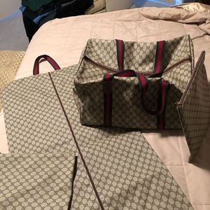Vintage Gucci luggage-duffel bag and garment bag